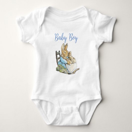 Classic Peter der Rabbit Twins Personalisiert Baby Strampler (Vorderseite)
