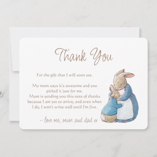 Classic Peter die Rabbit Baby Dusche Danke Auto (Vorderseite)