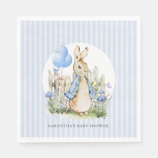 Classic Peter Rabbit Baby Shower Boy Serviette (Vorderseite)