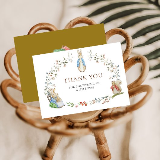 Classic Peter Rabbit Baby Shower Thank You  Begleitkarte