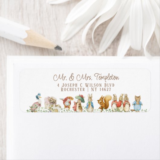 Classic Peter the Rabbit Baby Duwer Address Label (Insitu)