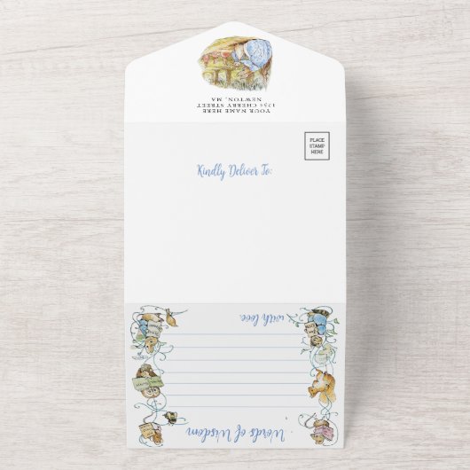 Classic Peter the Rabbit Baby Shower All In One Einladung (Außenbereich)