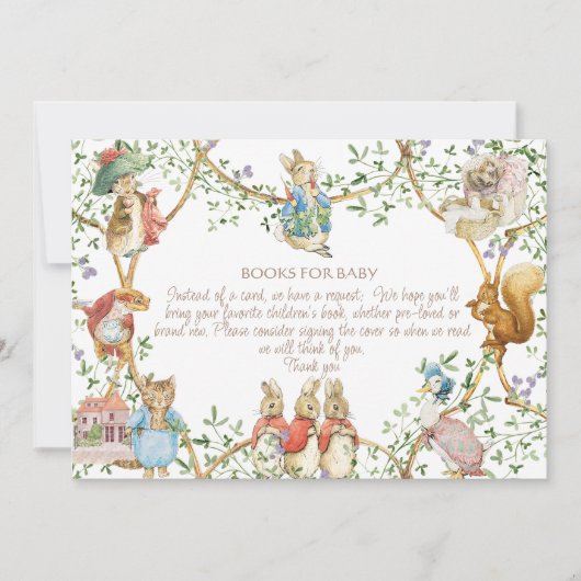 Classic Peter the Rabbit Baby Shower Book Request Einladung (Vorderseite)