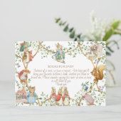 Classic Peter the Rabbit Baby Shower Book Request Einladung (Stehend Vorderseite)