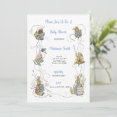 Classic Peter the Rabbit Baby Shower Einladung (Stehend Vorderseite)