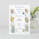 Classic Peter the Rabbit Baby Shower Einladung (Stehend Vorderseite)
