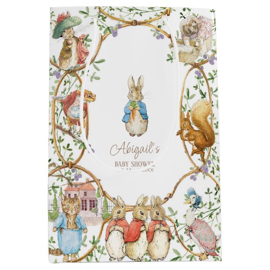 Classic Peter the Rabbit Baby Shower Mittlere Geschenktüte (Vorderseite)