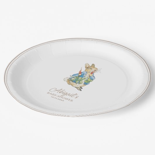 Classic Peter the Rabbit Baby Shower Pappteller (Schrägansicht)