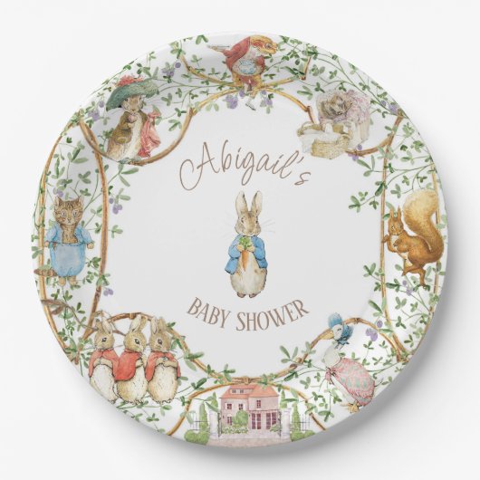 Classic Peter the Rabbit Baby Shower Pappteller (Vorderseite)
