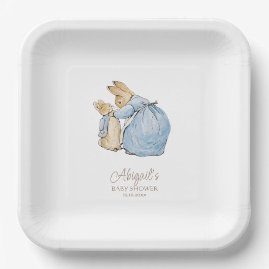 Classic Peter the Rabbit Baby Shower Pappteller (Vorderseite)