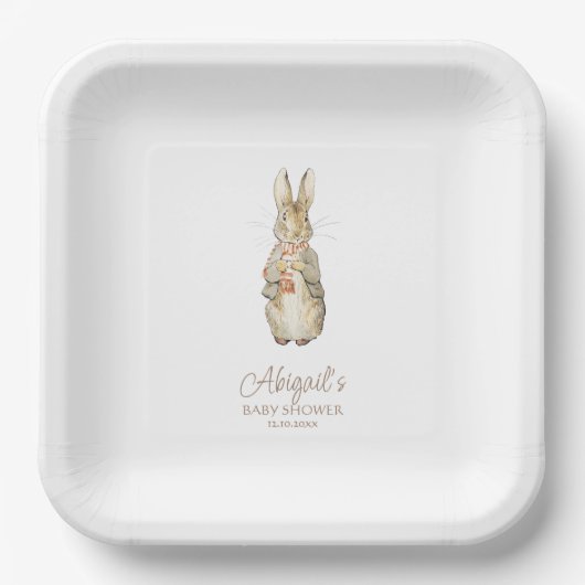 Classic Peter the Rabbit Baby Shower Pappteller (Vorderseite)