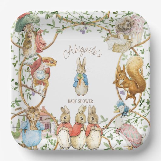 Classic Peter the Rabbit Baby Shower Pappteller (Vorderseite)