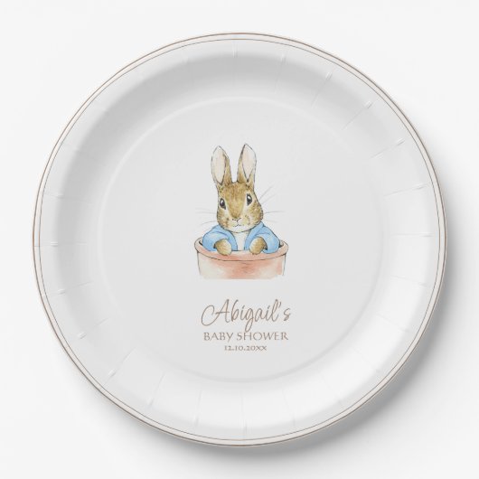Classic Peter the Rabbit Baby Shower Pappteller (Vorderseite)