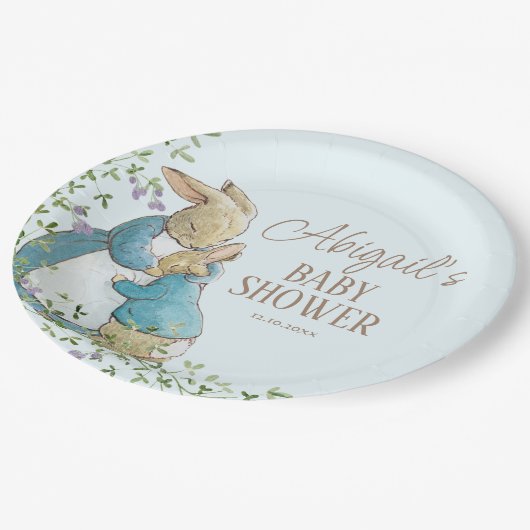 Classic Peter the Rabbit Baby Shower Pappteller (Schrägansicht)