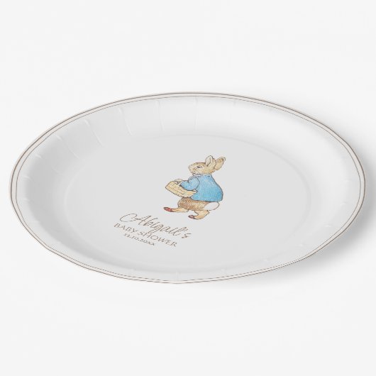 Classic Peter the Rabbit Baby Shower Pappteller (Schrägansicht)
