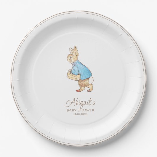 Classic Peter the Rabbit Baby Shower Pappteller (Vorderseite)