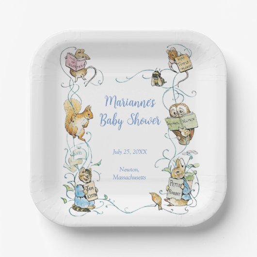 Classic Peter the Rabbit Baby Shower Pappteller (Vorderseite)
