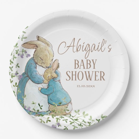 Classic Peter the Rabbit Baby Shower Pappteller (Vorderseite)