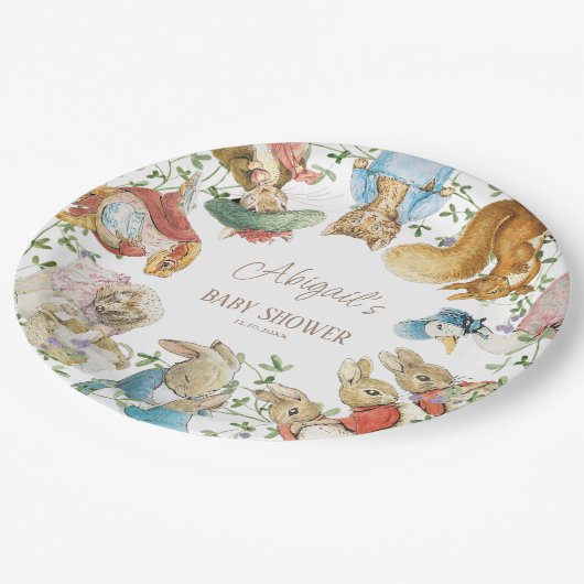 Classic Peter the Rabbit Baby Shower Pappteller (Schrägansicht)