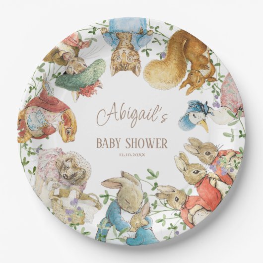 Classic Peter the Rabbit Baby Shower Pappteller (Vorderseite)