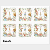 Classic Peter the Rabbit Baby Shower Quadratischer Aufkleber (Blatt)
