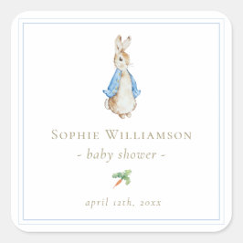 Classic Peter the Rabbit Baby Shower Quadratischer Aufkleber
