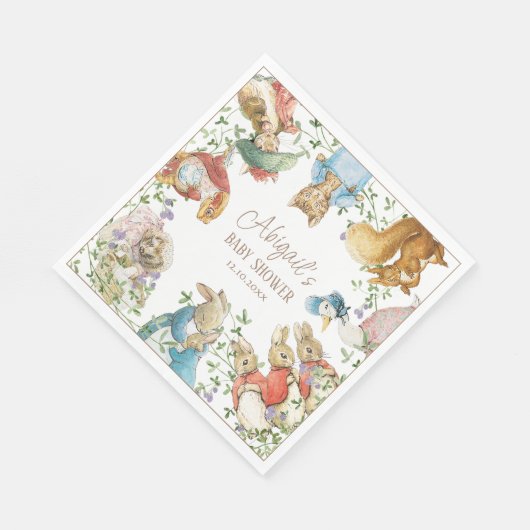 Classic Peter the Rabbit Baby Shower Serviette (Ecke)