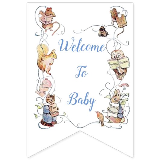 Classic Peter the Rabbit Baby Shower Wimpelkette (Erste Fahne)
