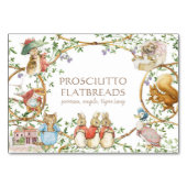 Classic Peter the Rabbit Buffet Food Name Card Tischnummer (Vorderseite)