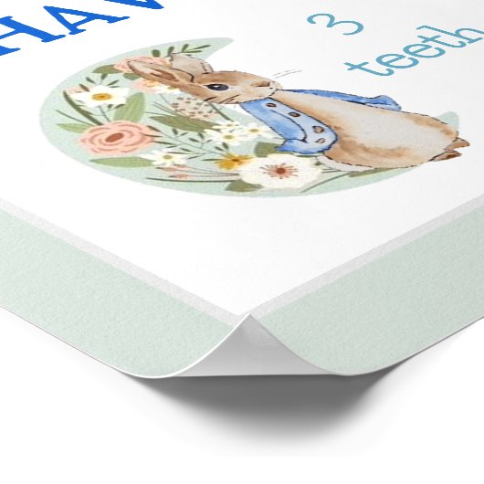 Classic Peter the Rabbit Editable Meilenstein Post Poster (Ecke)