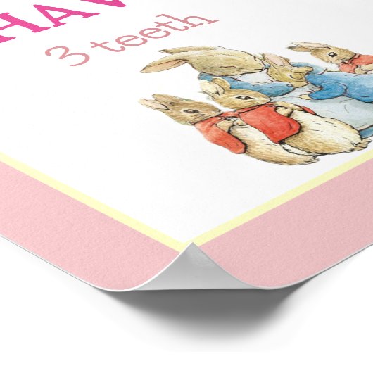 Classic Peter the Rabbit Editable Meilenstein Post Poster (Ecke)