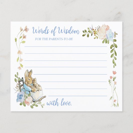 Classic Peter the Rabbit Twin Shower Advice Card (Vorderseite)