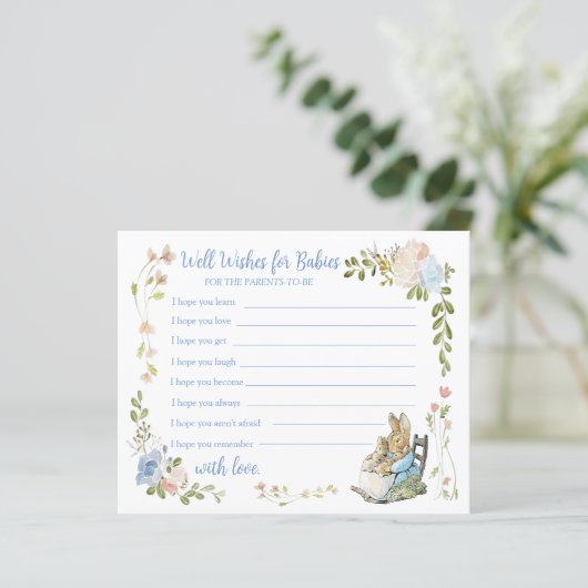 Classic Peter the Rabbit Twin Shower Advice Card (Stehend Vorderseite)