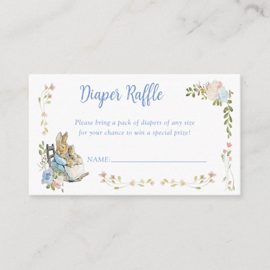 Classic Peter the Rabbit Twins Diaper Raffle Begleitkarte (Vorderseite)