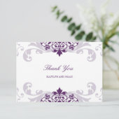 Classic Pflaume Lila Elegante Rodelbahn mit Aussic Dankeskarte (Stehend Vorderseite)