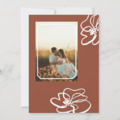 Classic Photo Burnt Orange Floral Wedding  Einladung (Rückseite)