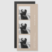 Classic Photo Strip Wedding  Magnetic Save The Dat Magnetkarte (Vorne/Hinten)