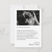 Classic Photo Wedding Flat Thank You Card (Rückseite)