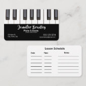 Classic Piano Teacher Business Cards Visitenkarte (Vorne/Hinten)