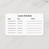 Classic Piano Teacher Business Cards Visitenkarte (Rückseite)