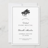 Classic Piano White Virtual Erwägungsgrund Einladu Einladung (Vorderseite)