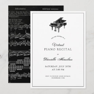 Classic Piano White Virtual Erwägungsgrund Einladu Einladung