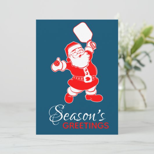 Classic Pickleball Santa Blue Weihnachten (Stehend Vorderseite)