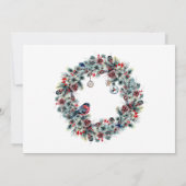 Classic Pine Cone Wreath & Red Bird Christmas Eve Einladung (Rückseite)