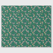 Classic Pine Green Christmas Candy Star-Geschenk Geschenkpapier (Flach)