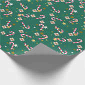 Classic Pine Green Christmas Candy Star-Geschenk Geschenkpapier (Ecke)