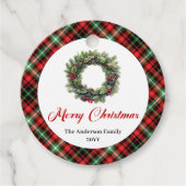 Classic Pine Wreath Christmas Gift Tag Custom Geschenkanhänger (Vorderseite)