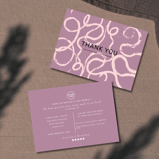 Classic Pink Abstrakte Form Logo danke Visitenkarte