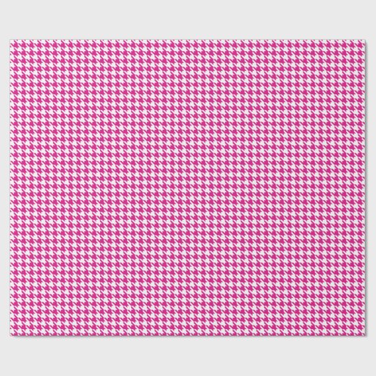 Classic Pink and White Houndstooth Pattern  Geschenkpapier (Flach)