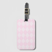 Classic Pink Argyle Designer Luggage Tag Gepäckanhänger (Vorderseite Vertikal)
